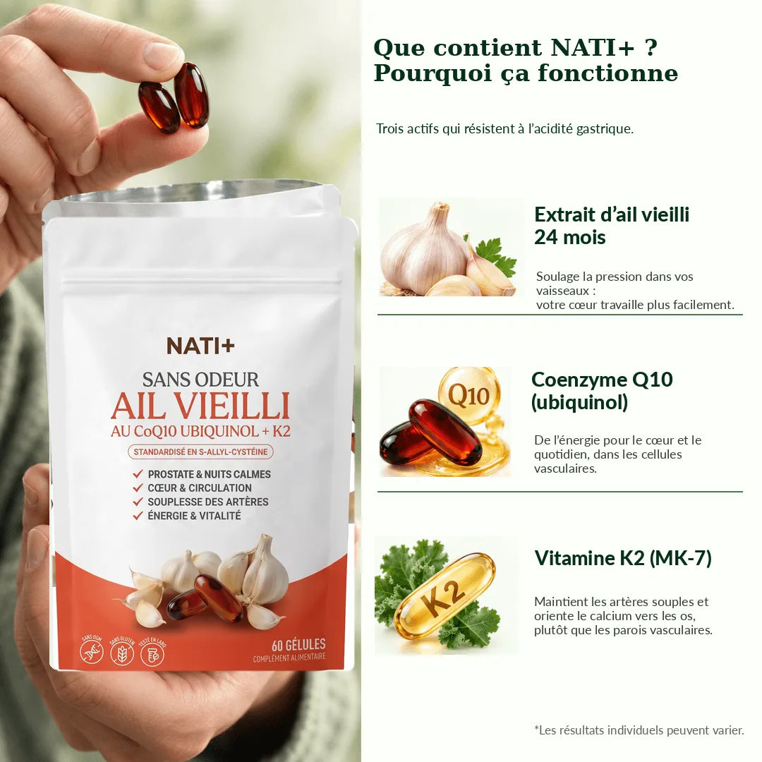 Les 3 actifs de l'Ail Vieilli NATI+