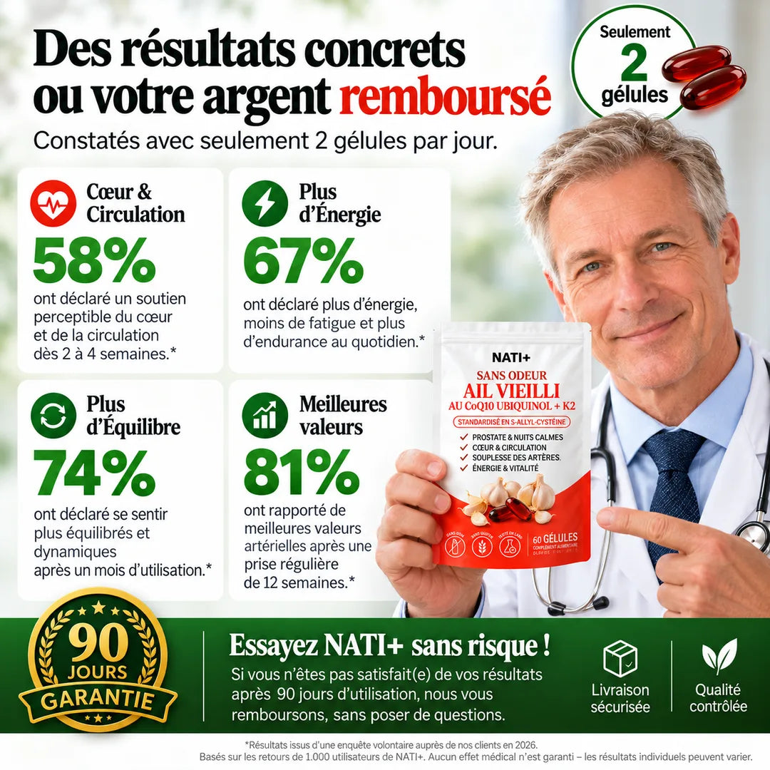 Résultats Ail Vieilli NATI+ et garantie 90 jours