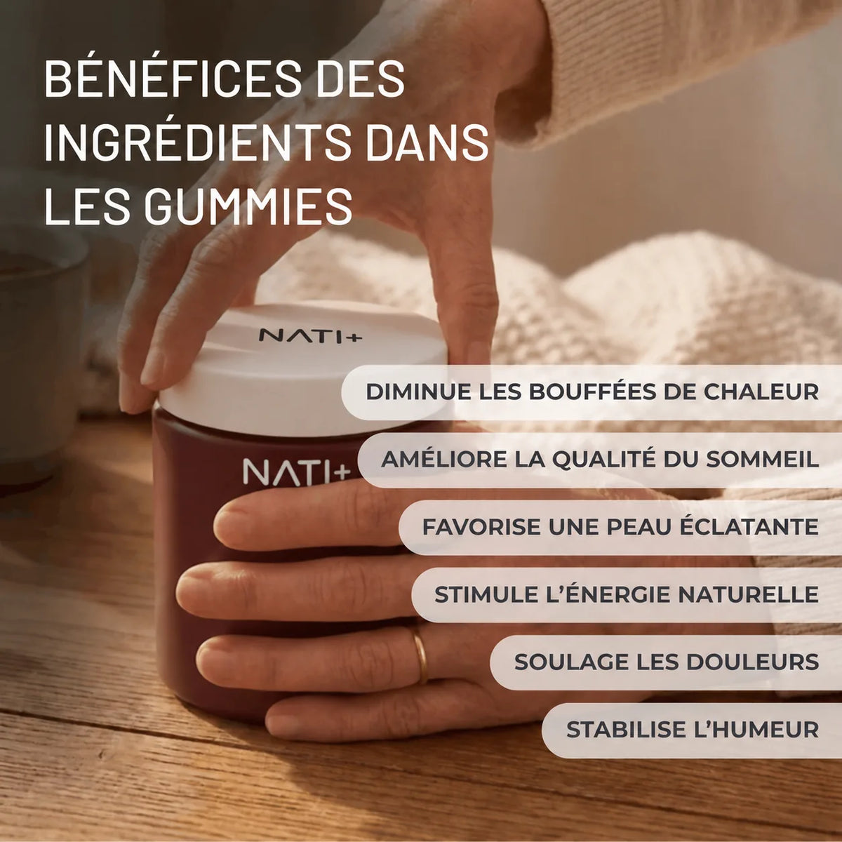 Bénéfices des ingrédients des gummies Équilibre Hormonal